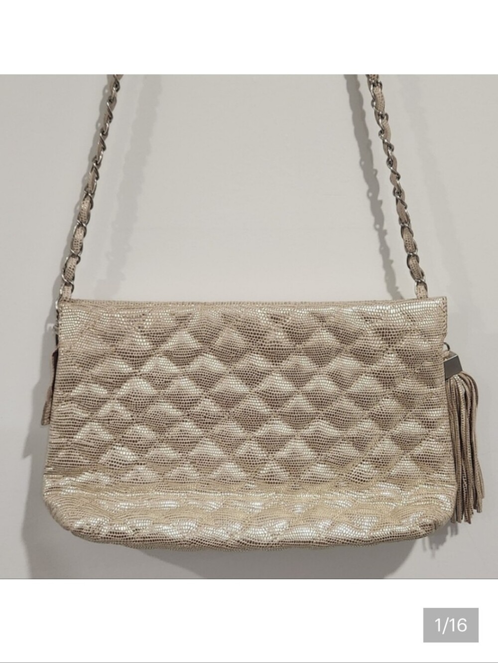 Prüne Quilted Gold Leather Bag